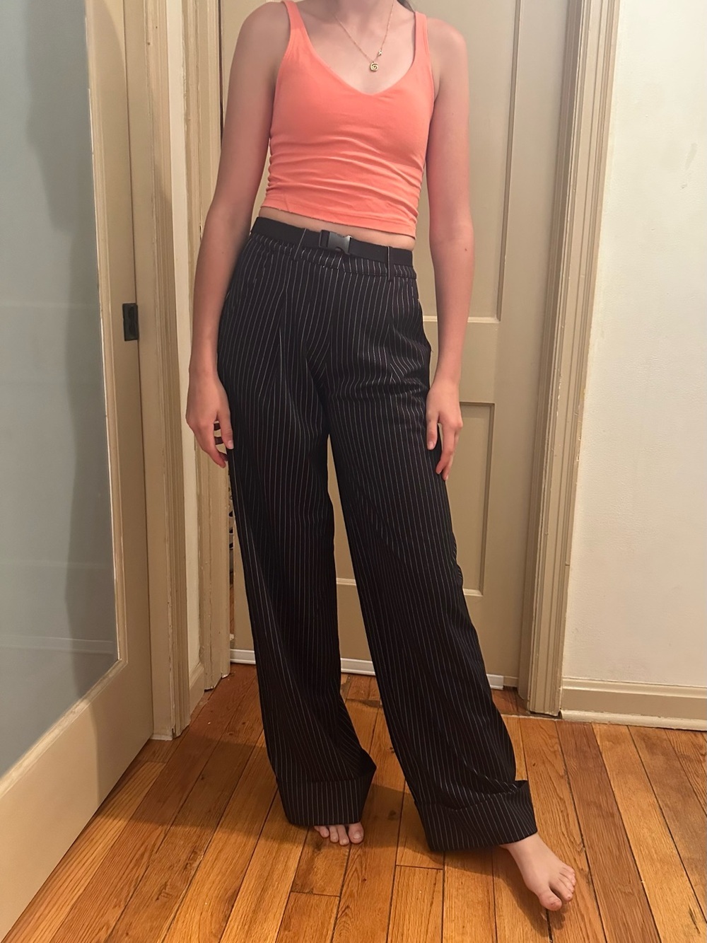 Princess Polly Black Pinstripe Pants